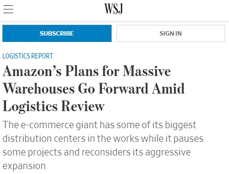 大提速，亚马逊拟于美国建设大型仓库丨佳成跨境集运仓